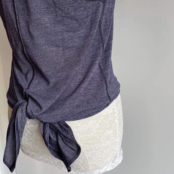 Lululemon Singlet‎ Tank Top Size 4 Heathered Navy Activewear Athleisure Summer - Picture 5 of 8